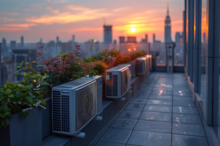 Heat Pump on Rooftop Terrace