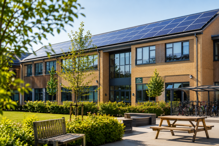 Facilities with solar panels to reduce operating costs